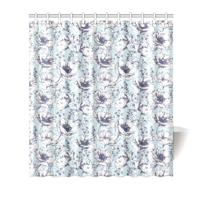 Anemone Pattern Print Design 02 Shower Curtain