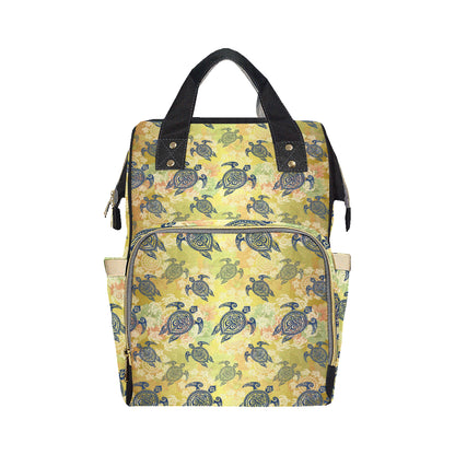 Hawaiian Turtle Tribal Design Print Diaper Bag Backpack
