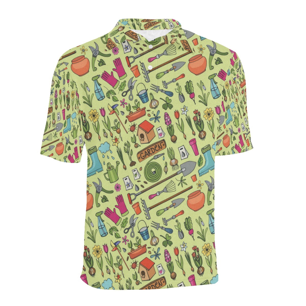 Gardening Pattern Print Design G02 Men Polo Shirt