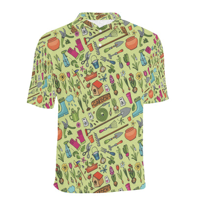 Gardening Pattern Print Design G02 Men Polo Shirt