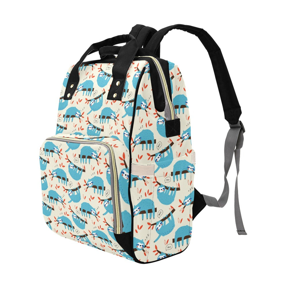Sloth Print Design LKS3011 Diaper Bag Backpack