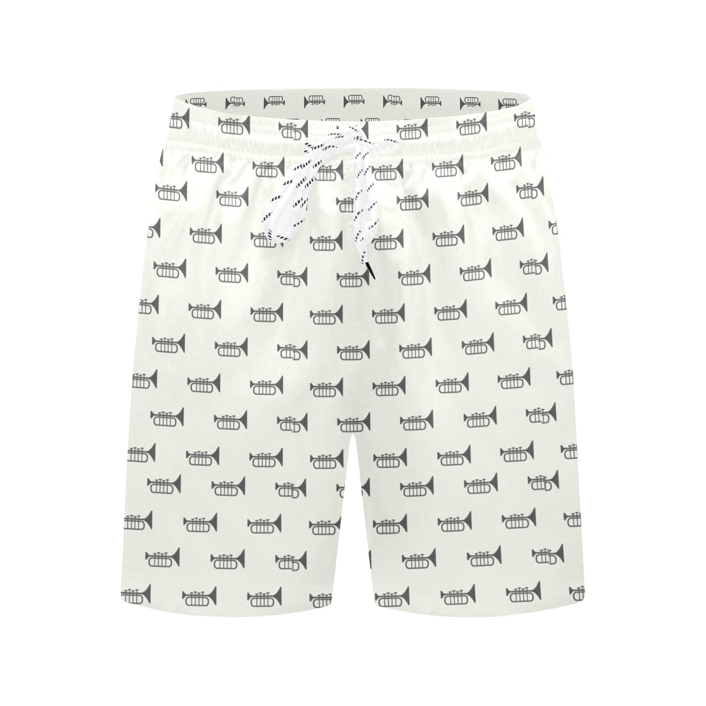 Trumpet Pattern Themed Print Men's Swim Trunks Beach Shorts