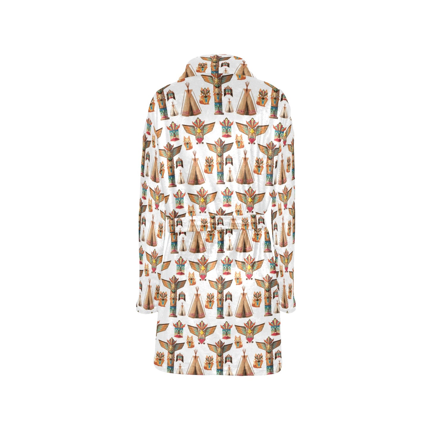 Totem Native Print Design LKS303 Women's Fleece Robe