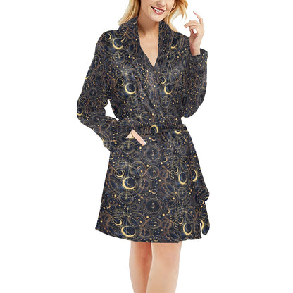 Celestial Pattern Print Design 04 Women's Fleece Robe