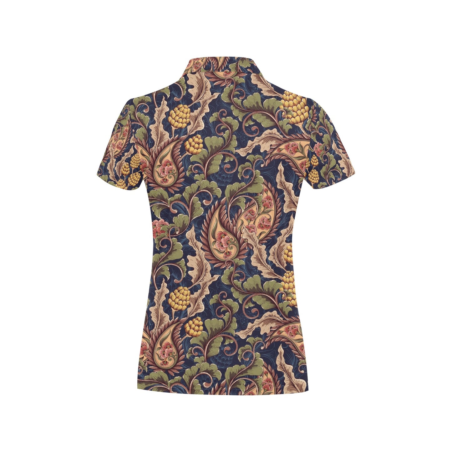 Floral Vintage Classic Print Women's Polo Shirt