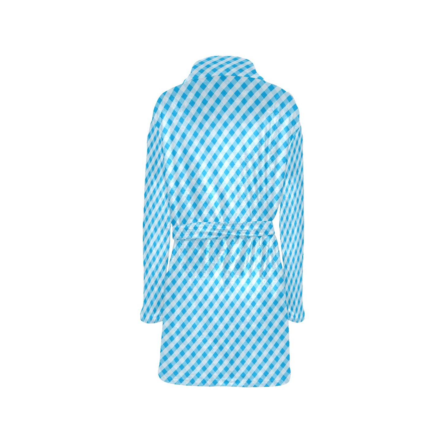 Gingham Print Design LKS401 Women's Fleece Robe