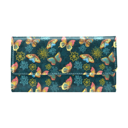 Butterfly Hand Draw Print Pattern Women's Trifold Wallet