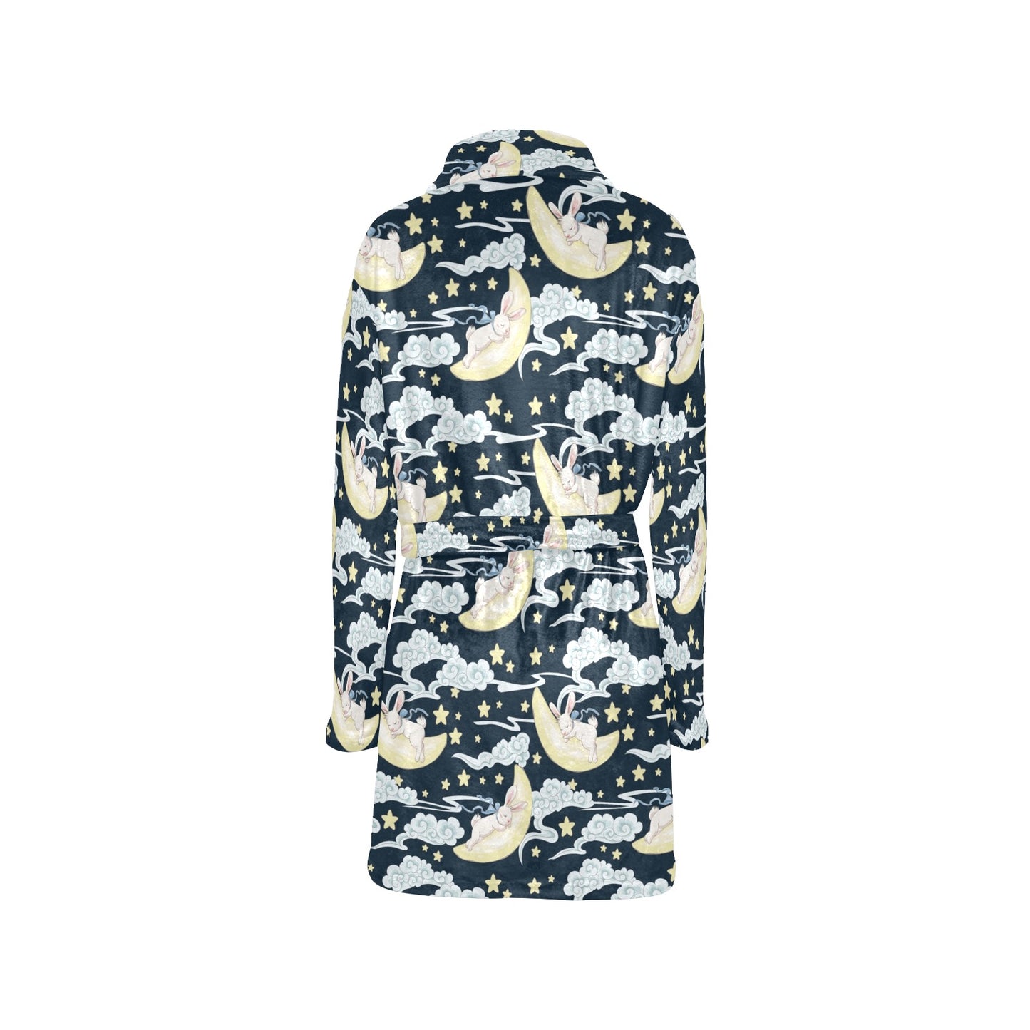 Rabbit Sleeping Pattern Print Design RB08 Women's Fleece Robe