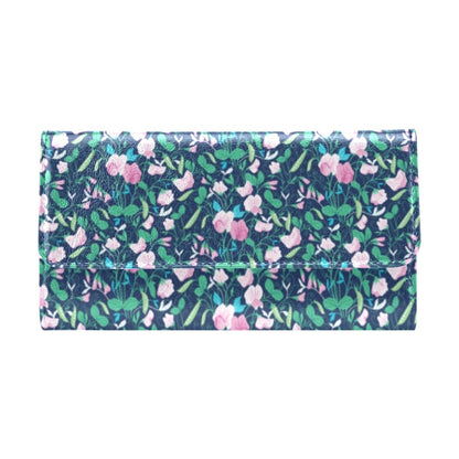 Sweet Pea Print Design LKS303 Women's Trifold Wallet