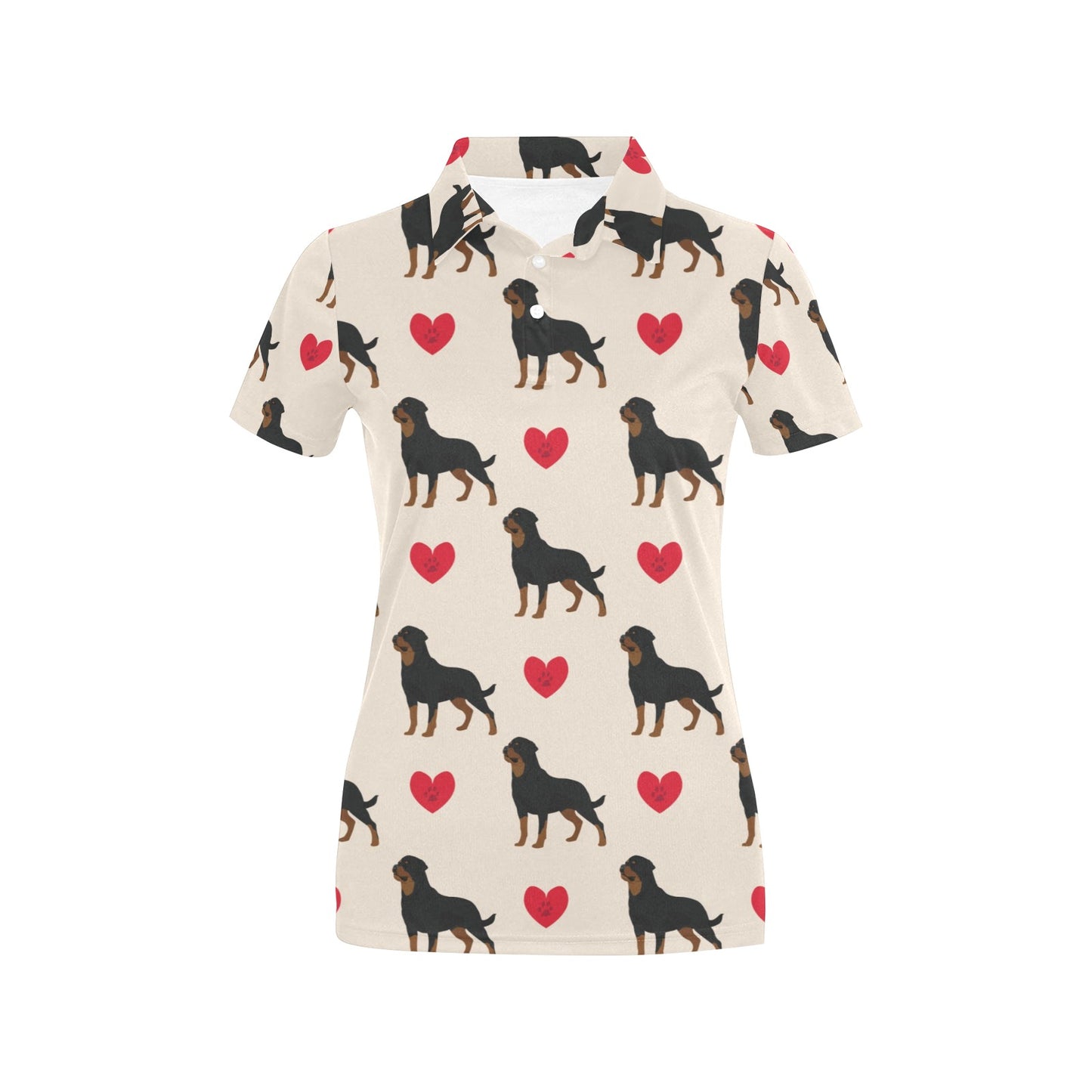 Rottweiler Pattern Print Design A02 Women's Polo Shirt