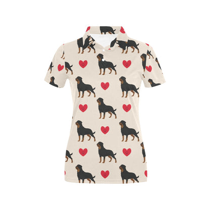 Rottweiler Pattern Print Design A02 Women's Polo Shirt