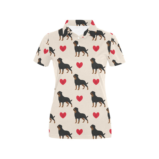 Rottweiler Pattern Print Design A02 Women's Polo Shirt