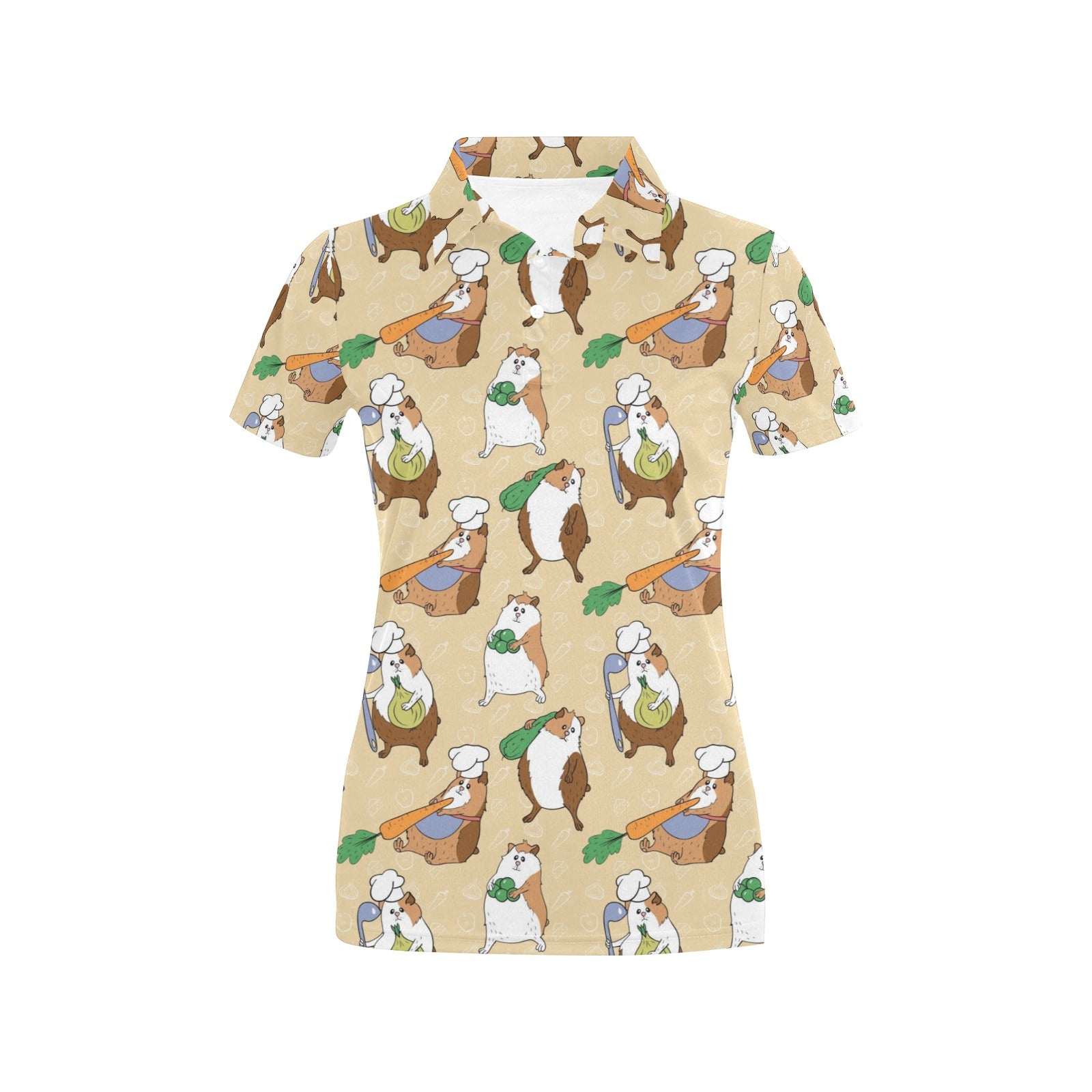 Guinea Pig Pattern Print Design 03 Women's Polo Shirt