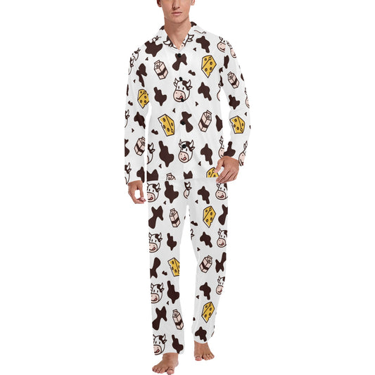Cow Pattern Print Design 06 Men's Long Pajama Set