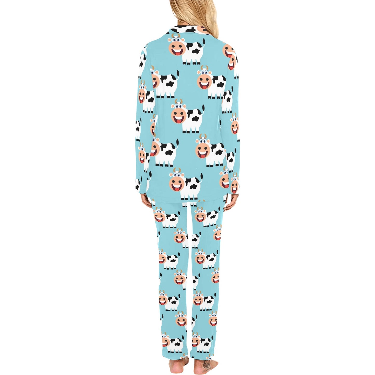 Cattle Cute Pattern Print Design 01 Women's Long Pajama Set