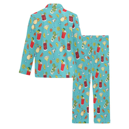 Cocktail Pattern Print Design 05 Men's Long Pajama Set