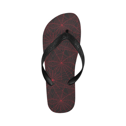Spider Web Red Print Design LKS302 Flip Flops