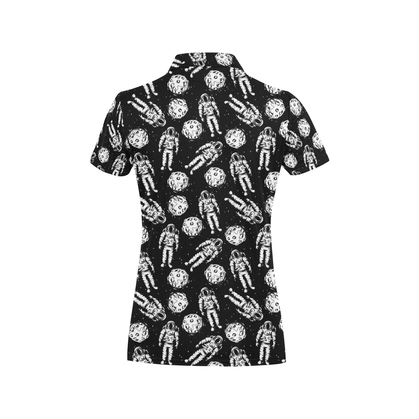 Astronaut Pattern Print Design 03 Women's Polo Shirt