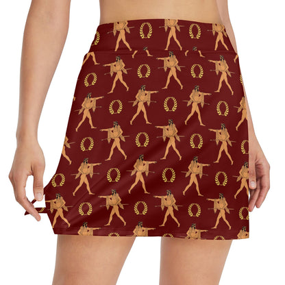 Ancient Greek Print Design LKS307 17" Golf & Pickleball Skort with Pockets