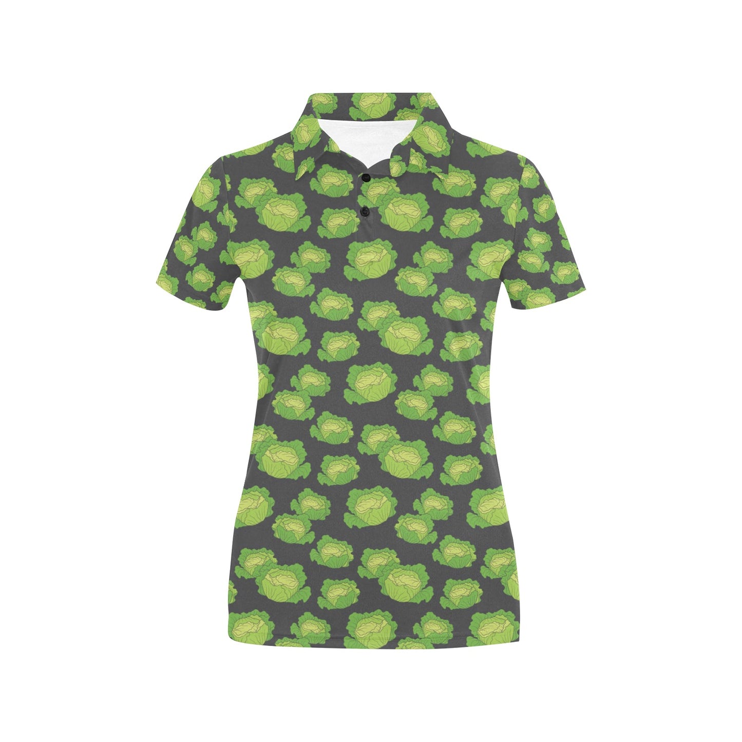 Cabbage Pattern Print Design 01 Women's Polo Shirt