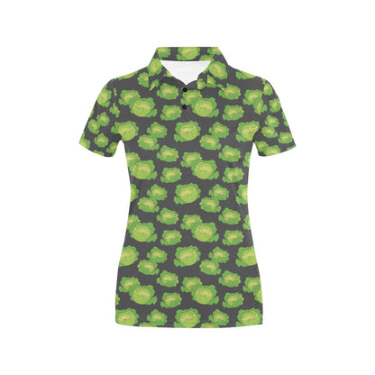 Cabbage Pattern Print Design 01 Women's Polo Shirt