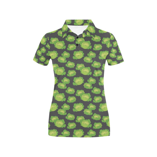 Cabbage Pattern Print Design 01 Women's Polo Shirt