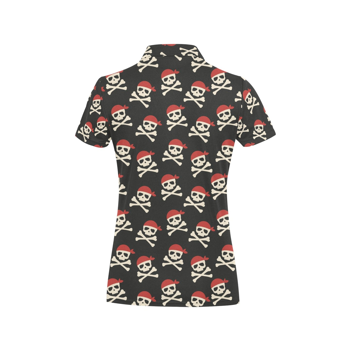 Pirate Pattern Print Design A04 Women's Polo Shirt