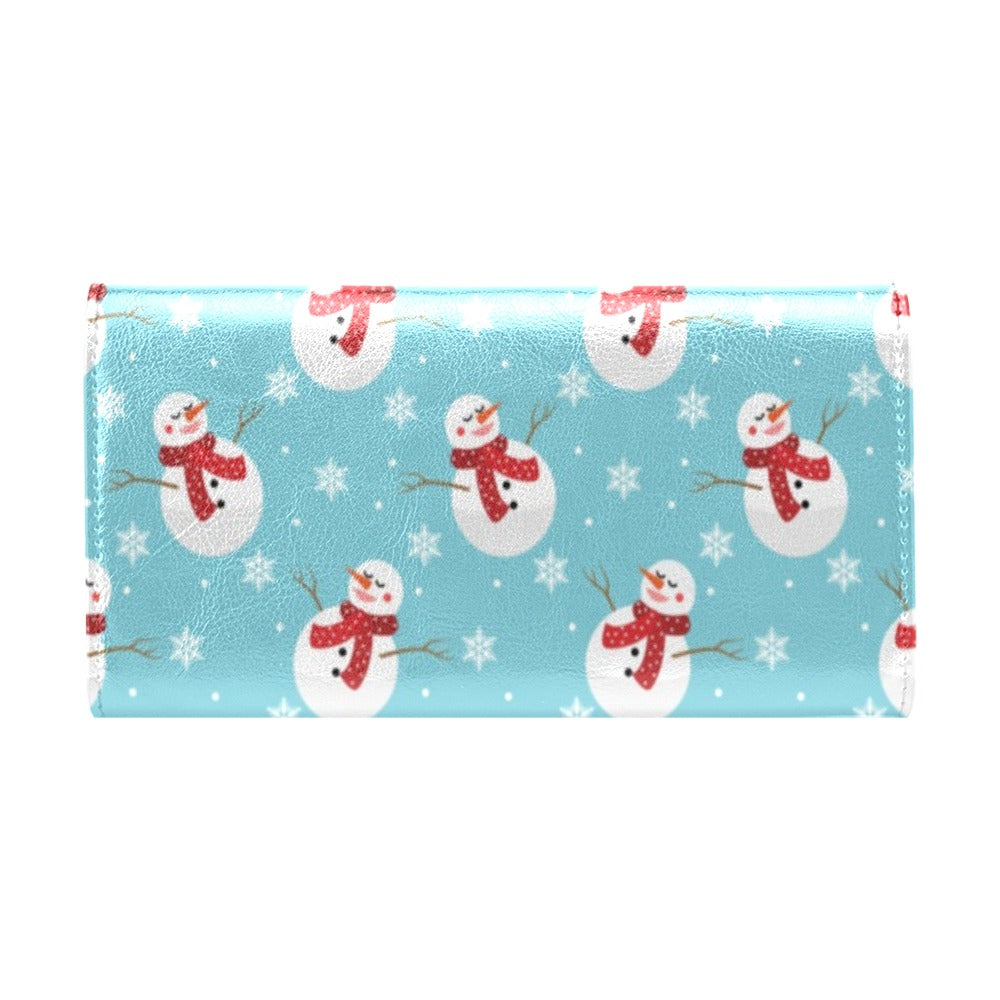 Snowman Print Design LKS304 Women's Trifold Wallet