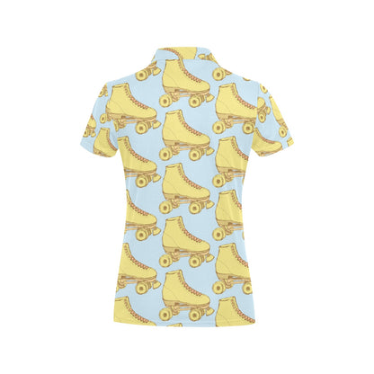 Roller skate Pattern Print Design A03 Women's Polo Shirt