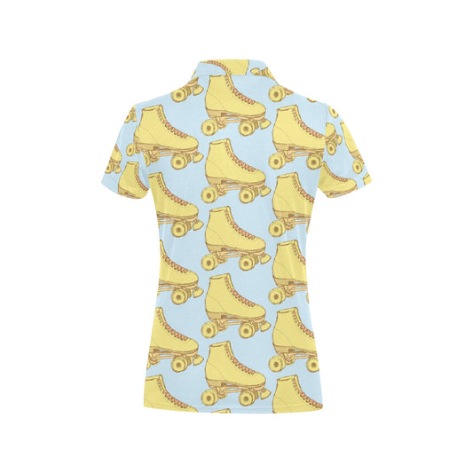 Roller skate Pattern Print Design A03 Women's Polo Shirt