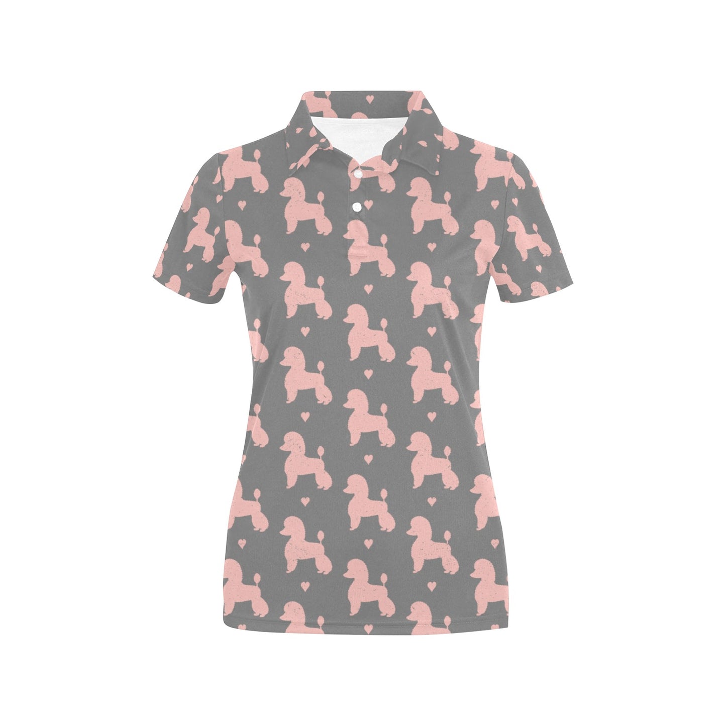 Poodle Pattern Print Design A02 Women's Polo Shirt