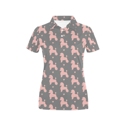 Poodle Pattern Print Design A02 Women's Polo Shirt