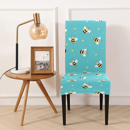 Bee With Dot Print Design LKS309 Dining Chair Slipcover