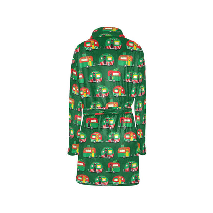 Camper Camping Christmas Themed Print Women's Fleece Robe