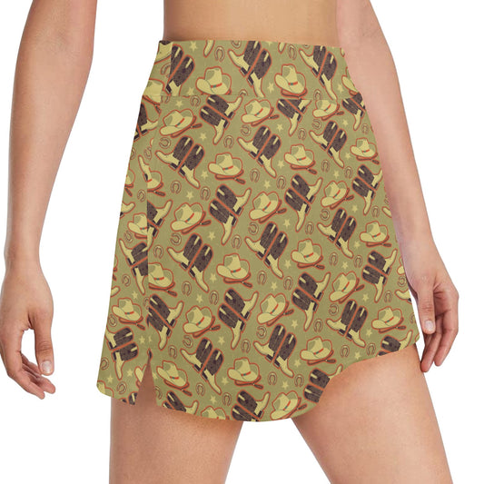 Western Cowboy Themed 17" Golf & Pickleball Skort with Pockets
