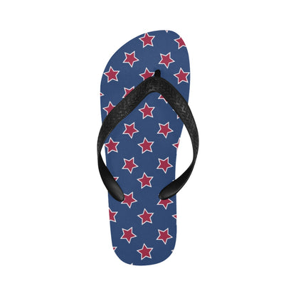 Star Red Blue Print Design LKS301 Flip Flops