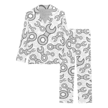 Mechanic Pattern Print Design 05 Women's Long Pajama Set