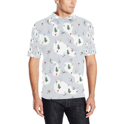 Ski Print Design LKS305 Men Polo Shirt