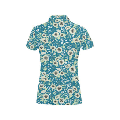 Anemone Pattern Print Design 01 Women's Polo Shirt