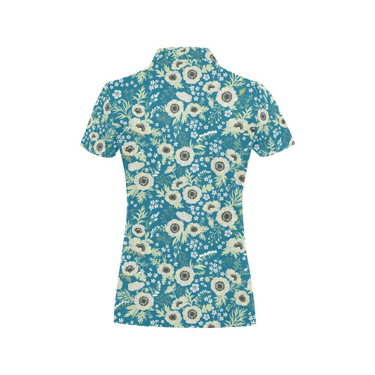Anemone Pattern Print Design 01 Women's Polo Shirt