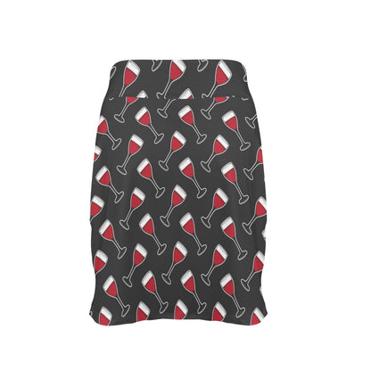 Wine Print Design LKS308 17" Golf & Pickleball Skort with Pockets