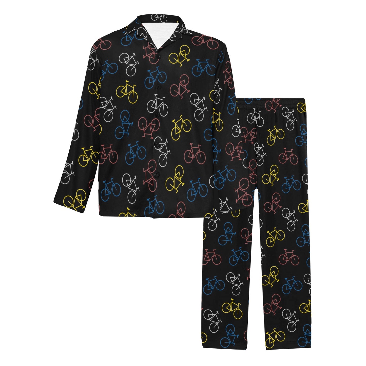 Bicycle Pattern Print Design 03 Men's Long Pajama Set