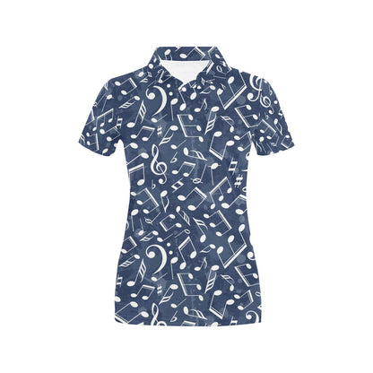 Music note Pattern Print Design A02 Women's Polo Shirt