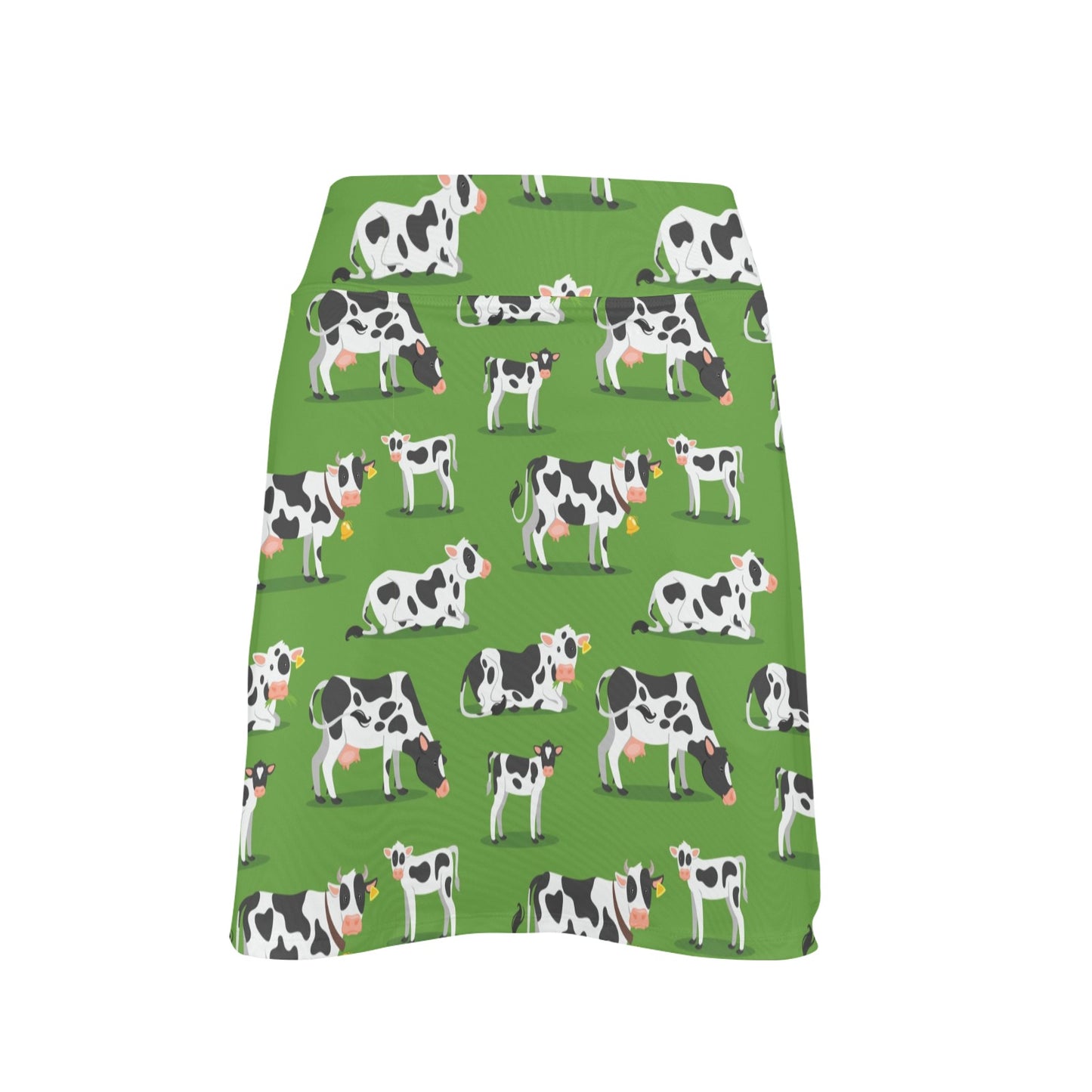 Cow Happy Print Pattern 17" Golf & Pickleball Skort with Pockets