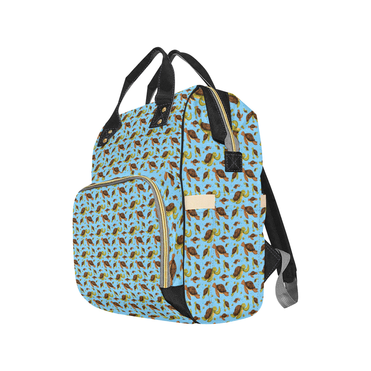 Hello Sea Turtle Print Pattern Diaper Bag Backpack