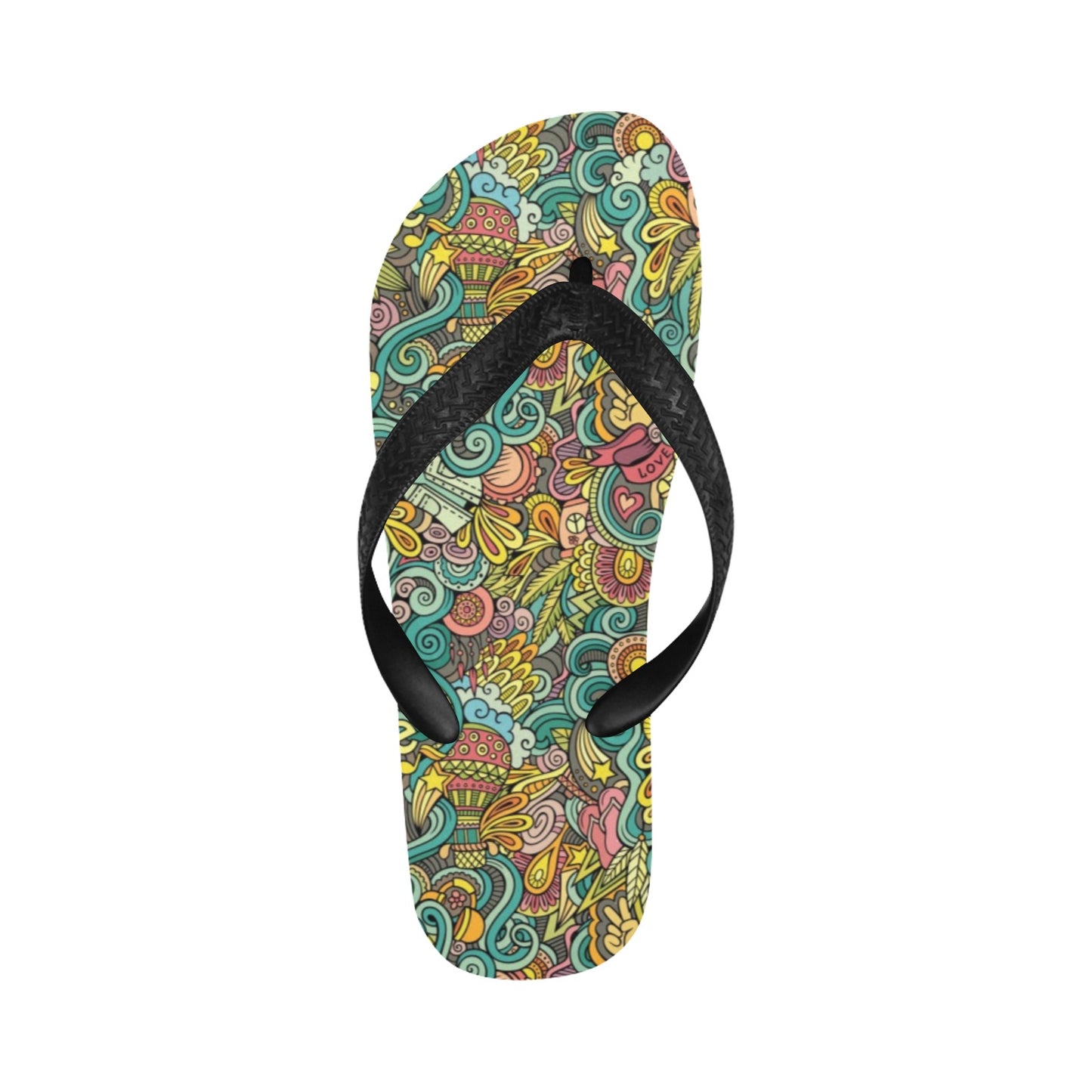 Hippie Print Design LKS302 Flip Flops