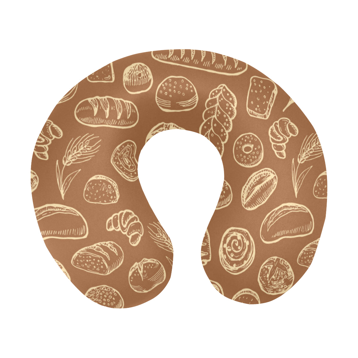 Bread Pattern Print Design 03 U-Shaped Travel Neck Pillow