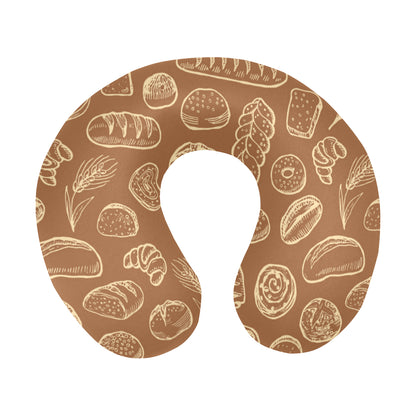 Bread Pattern Print Design 03 U-Shaped Travel Neck Pillow