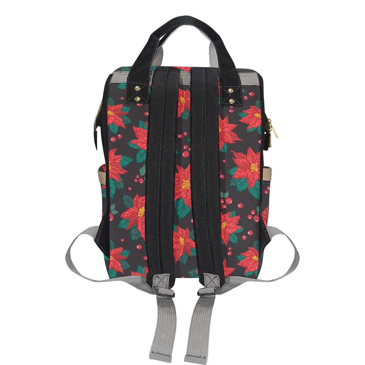 Poinsettia Pattern Print Design POT07 Diaper Bag Backpack