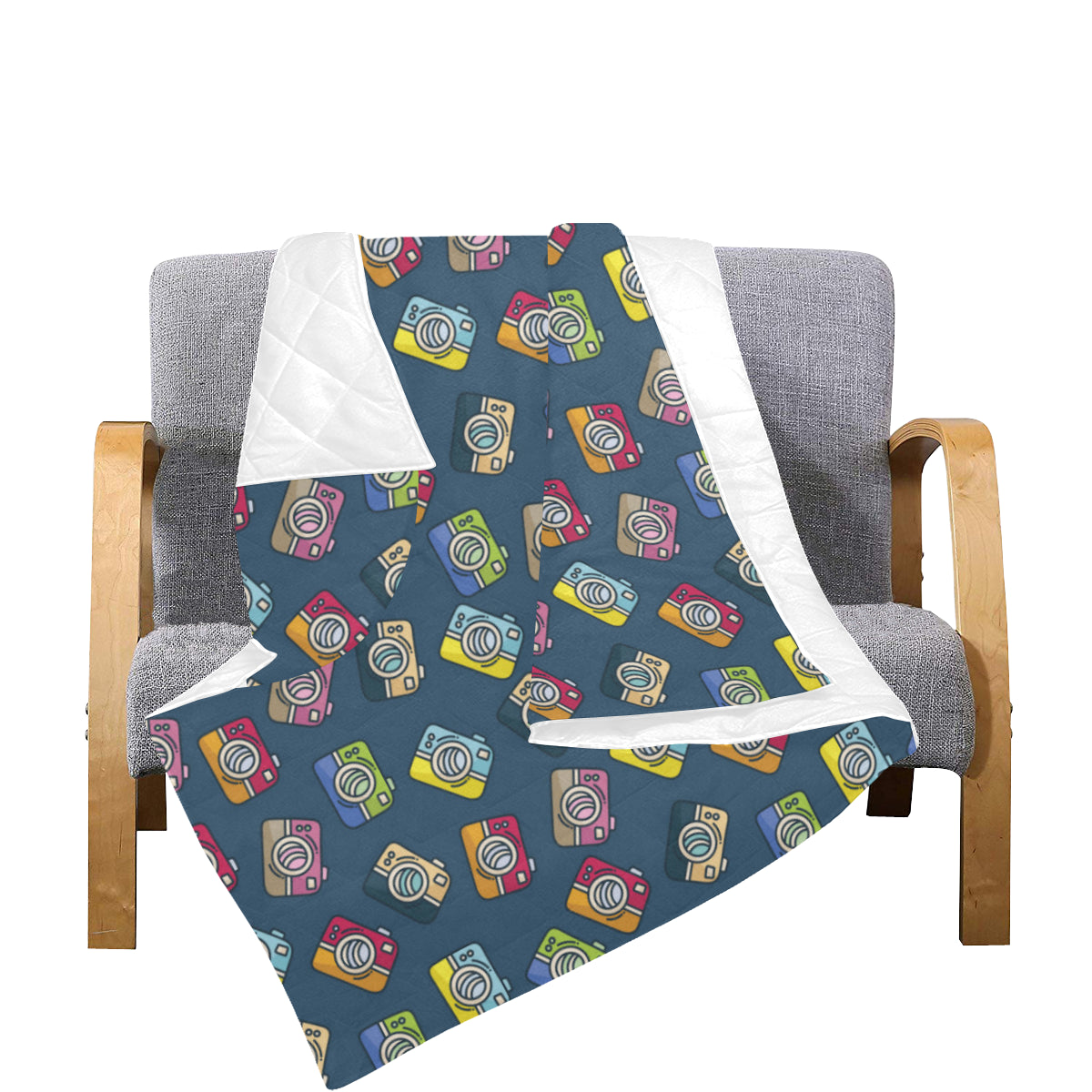 Camera Pattern Print Design 03 Premium Quilt